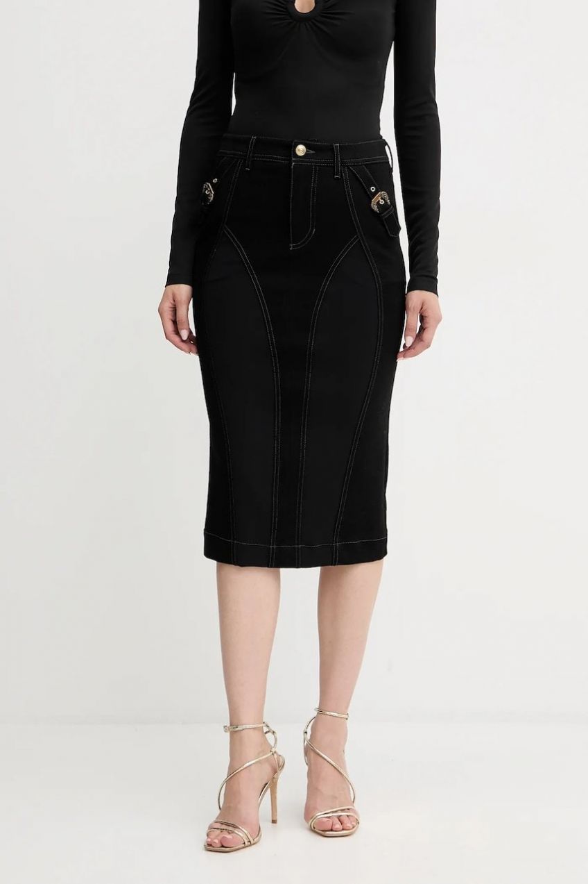 Sukňa Versace Jeans Couture čierna farba, mini, puzdrová, 79HAE84M DT037