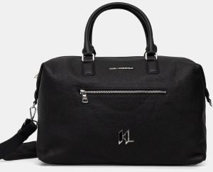 Kožená taška Karl Lagerfeld čierna farba, 554451.815900