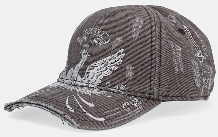 Bavlnená šiltovka Diesel C-FENIX šedá farba, A19460.0GIBD
