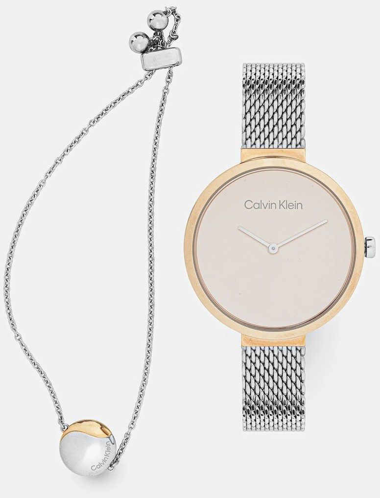 Hodinky a náramok Calvin Klein zlatá farba, 35700005