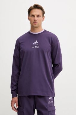 Tričko s dlhým rukávom adidas x Mercedes fialová farba, s potlačou, JX8812