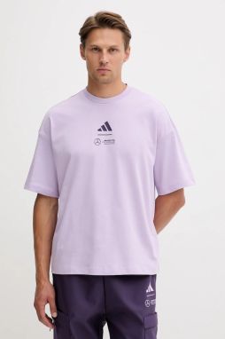 Tričko adidas x Mercedes pánske, fialová farba, s potlačou, JX8811