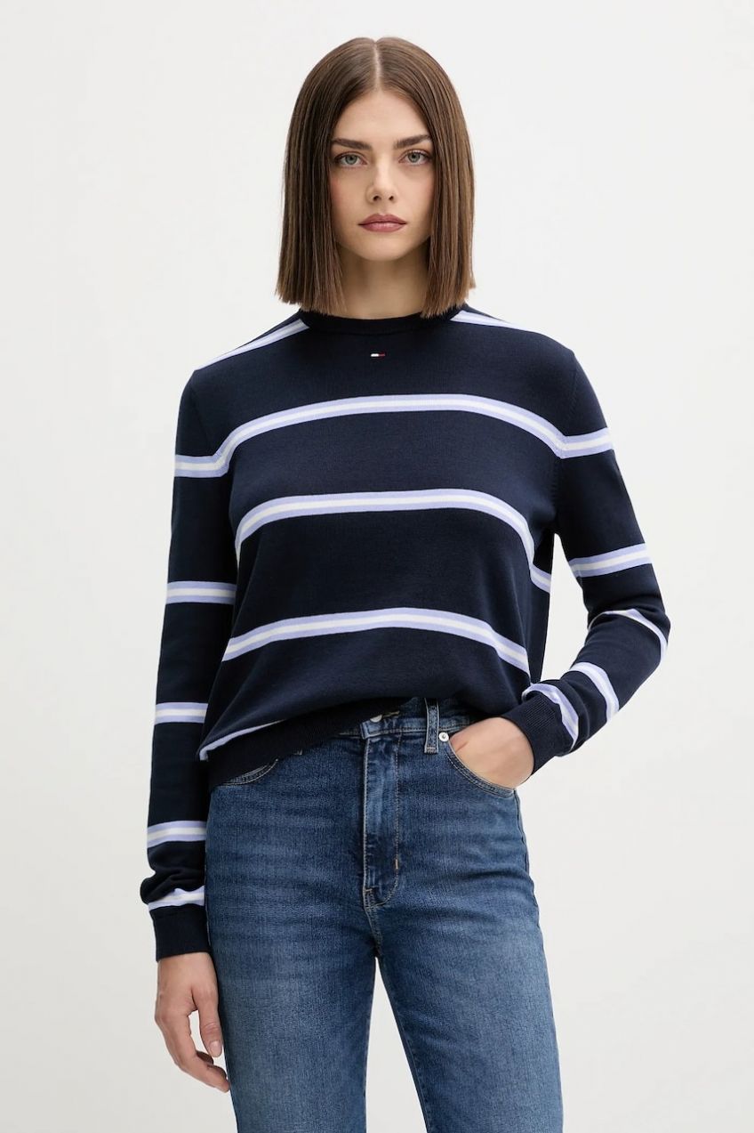 Bavlnený sveter Tommy Jeans čierna farba, ľahký, DW0DW20159