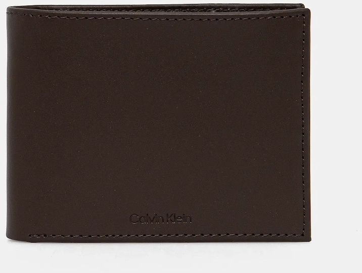 Kožená peňaženka Calvin Klein pánska, hnedá farba, K50K512849