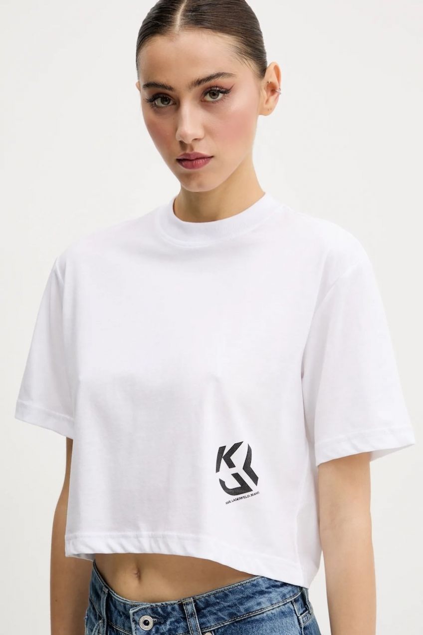 Tričko Karl Lagerfeld Jeans dámske, biela farba, A2W17076