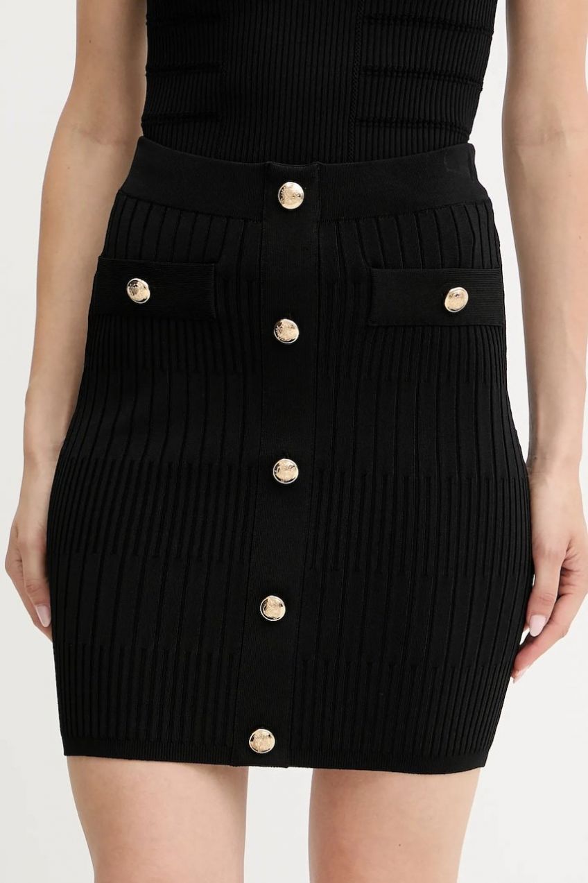 Sukňa Marciano Guess JANET čierna farba, mini, rovný strih, 5YGD32 5881Z
