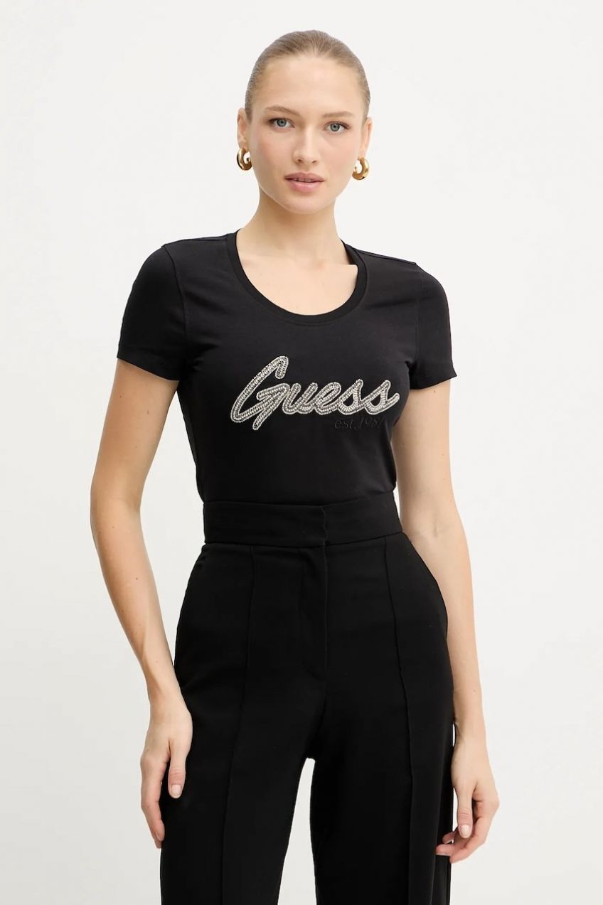 Tričko Guess dámske, čierna farba, W5YI16 J1314