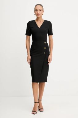 Šaty Marciano Guess DALIA čierna farba, midi, priliehavé, 5BGK16 7046A