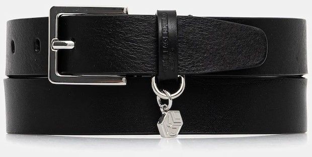 Kožený opasok Karl Lagerfeld Jeans čierna farba, A4W33097