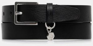 Kožený opasok Karl Lagerfeld Jeans čierna farba, A4W33097