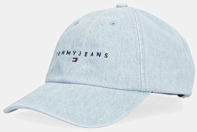 Džínsová šiltovka Tommy Jeans modrá farba, AW0AW17912