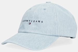 Džínsová šiltovka Tommy Jeans modrá farba, AW0AW17912