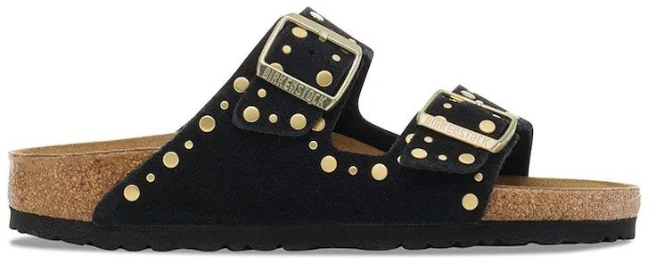 Semišové šľapky Birkenstock Arizona Rivet čierna farba, 1030348