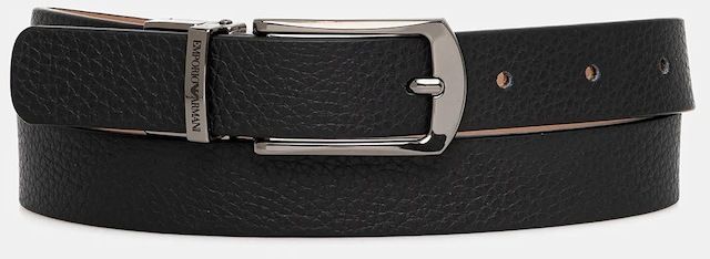 Kožený opasok Emporio Armani čierna farba, EW002020 AF20109