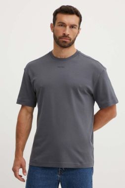 Bavlnené tričko Calvin Klein pánske, šedá farba, jednofarebné, K10K112487