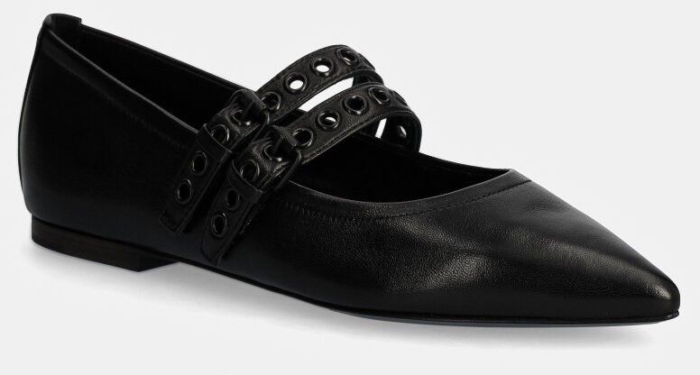 Kožené balerínky Kennel & Schmenger Greta čierna farba, 41-12650