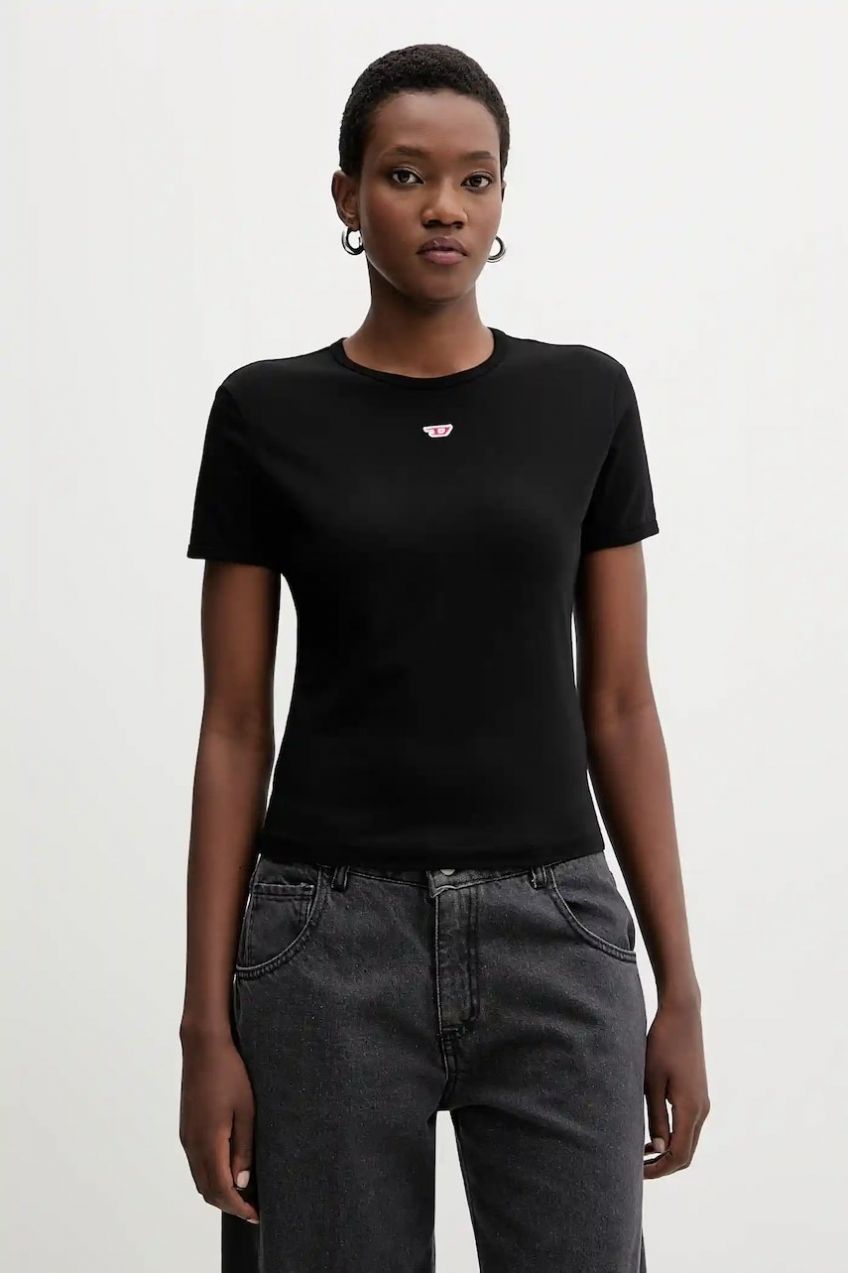 Bavlnené tričko Diesel T-UNCUTIE-LONG-D T-SHIRT dámske, ružová farba, A14962.0GRAI