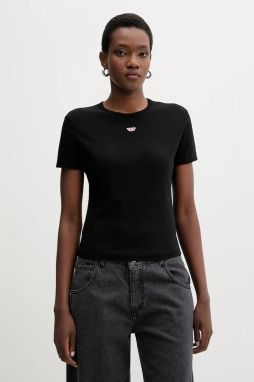Bavlnené tričko Diesel T-UNCUTIE-LONG-D T-SHIRT dámske, ružová farba, A14962.0GRAI
