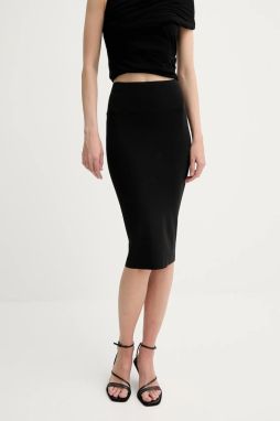 Sukňa Rick Owens Lilies čierna farba, midi, puzdrová, LI01E4313JCVS