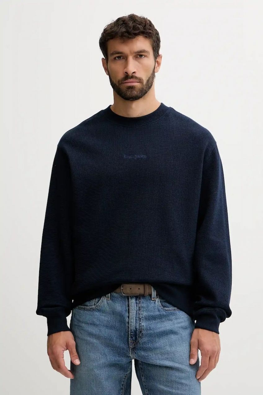 Bavlnená mikina Tommy Jeans tmavomodrá farba, jednofarebná, DM0DM21622