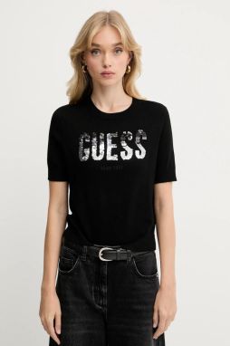 Tričko Guess LAYLA dámske, čierna farba, W5YR25 Z2NQ2