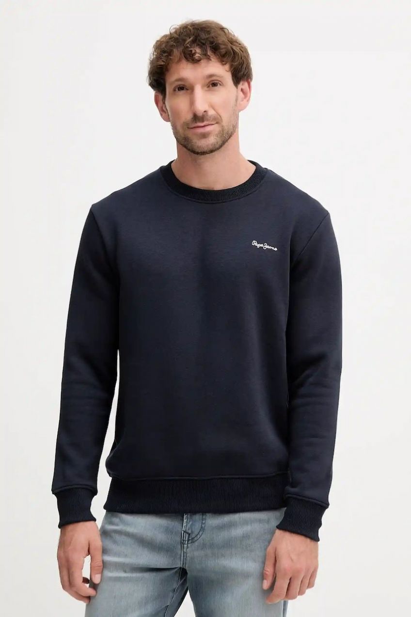 Mikina Pepe Jeans tmavomodrá farba, jednofarebná, PM5800013