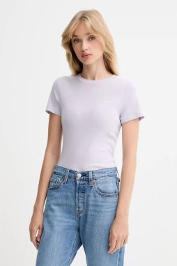 Bavlnené tričko Levi's dámske, fialová farba, 000KK