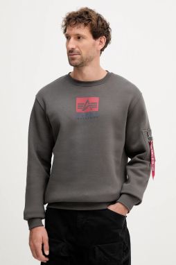 Mikina Alpha Industries šedá farba, s potlačou, 148311.684