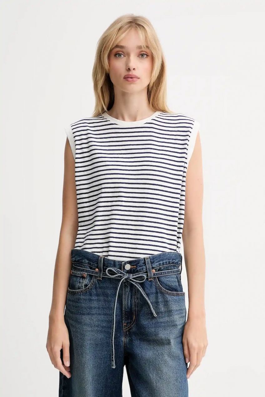Bavlnený top Levi's biela farba, A8794