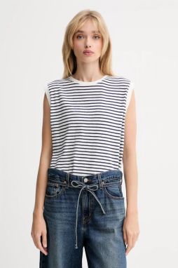 Bavlnený top Levi's biela farba, A8794
