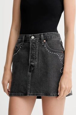 Rifľová sukňa Levi's šedá farba, mini, rovný strih, A4694