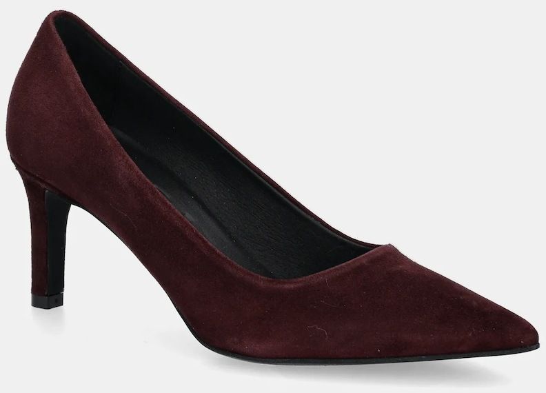 Semišové lodičky Furla Essential Decollete bordová farba, YJ69FSN C10000 26700