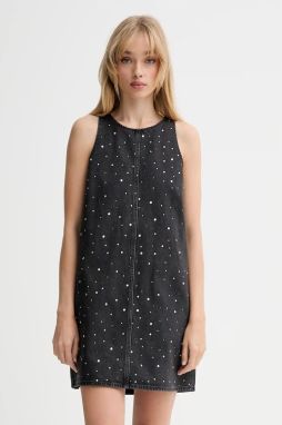 Rifľové šaty Levi's šedá farba, mini, áčkový strih, 003NO
