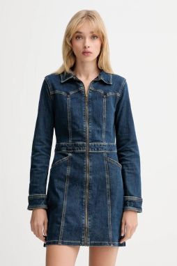 Rifľové šaty Levi's modrá farba, mini, priliehavé, 003S6