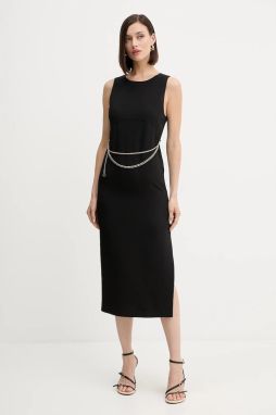 Šaty Twinset čierna farba, mini, rovný strih, 252TP2300