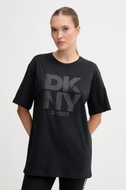 Bavlnené tričko Dkny dámske, čierna farba, DP5T1470