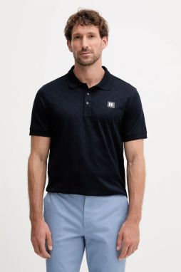 Bavlnené polo tričko Karl Lagerfeld tmavomodrá farba, vzorované, 554201.745006