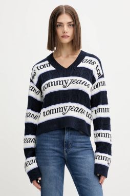 Bavlnený sveter Tommy Jeans tmavomodrá farba, DW0DW21682