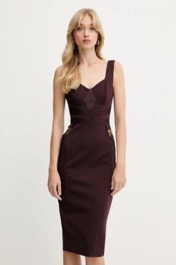 Šaty Elisabetta Franchi bordová farba, mini, priliehavé, AB81056E2