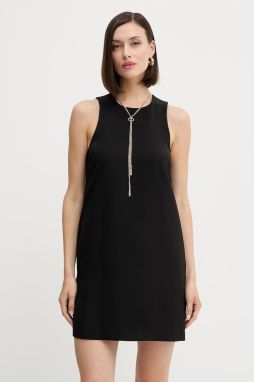Šaty Twinset čierna farba, mini, rovný strih, 252TP2302