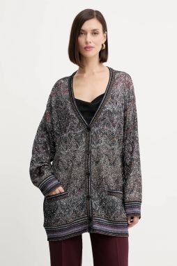 Kardigán Missoni tmavomodrá farba, ľahký, DS25WM0T.BC005G