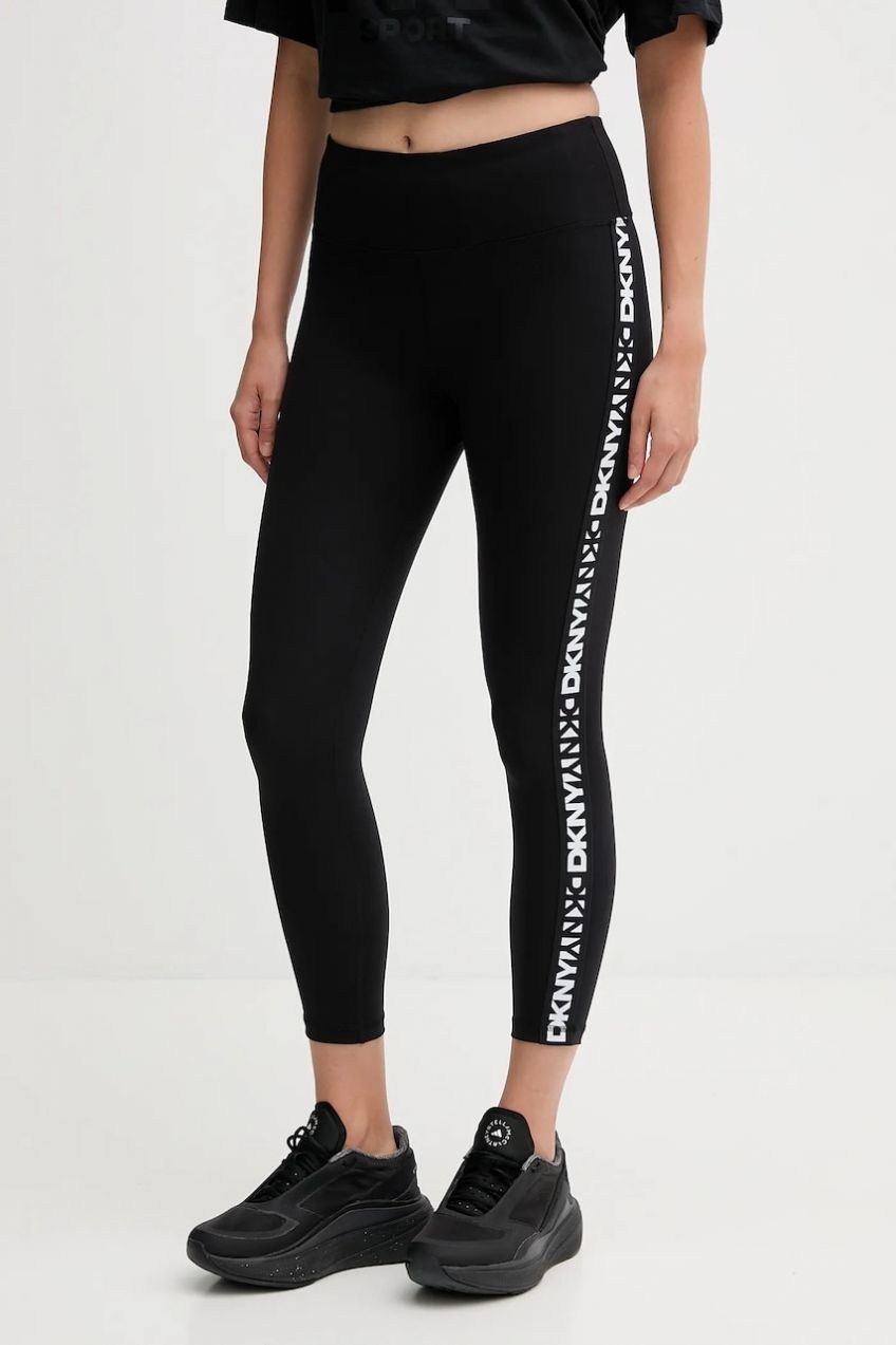 Legíny Dkny čierna farba, s nášivkou, DP5P3523