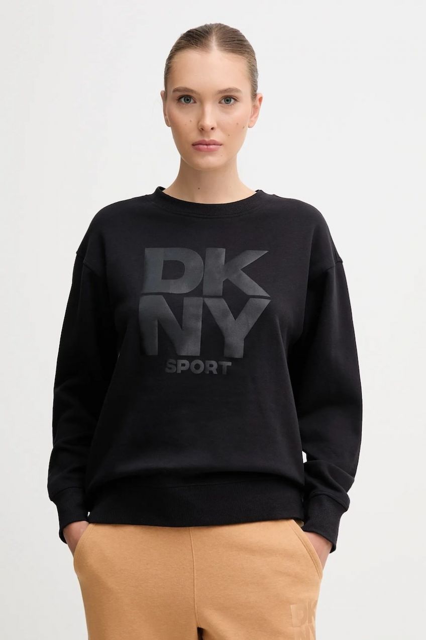 Mikina Dkny čierna farba, vzorovaná, DP5T1444