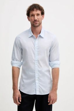 Bavlnená košeľa Pepe Jeans modrá farba, slim, s klasickým golierom, PM3090818