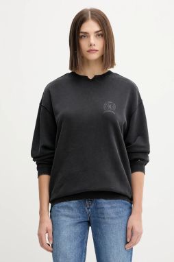 Bavlnená mikina Tommy Jeans čierna farba, s potlačou, DW0DW21586