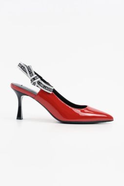 Kožené lodičky Karl Lagerfeld SIENNA červená farba, KL32708A