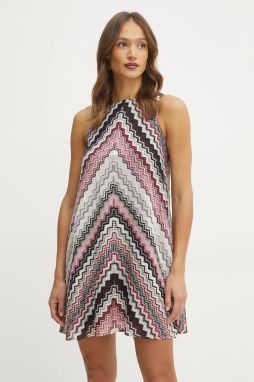 Šaty Missoni ružová farba, mini, áčkový strih, DS25SG1L.BR00ZV