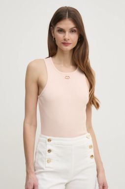 Bavlnený top Twinset ružová farba, 251TP2550
