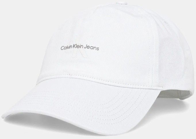 Bavlnená šiltovka Calvin Klein Jeans biela farba, jednofarebná, LV04K5027G