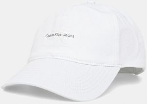 Bavlnená šiltovka Calvin Klein Jeans biela farba, jednofarebná, LV04K5027G